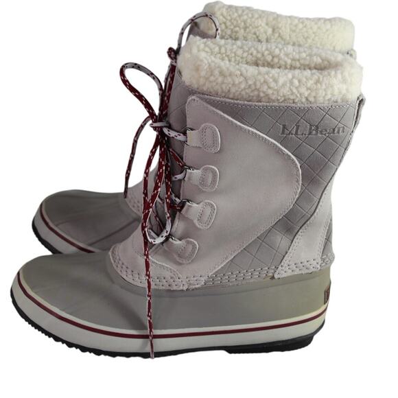 L. L. Bean Snow boots gray Women's size 9 with liner duck water resistant - Picture 1 of 11